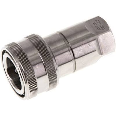 RVS DN 10 Hydraulische Koppeling Snelkoppeling G 3/8 inch Binnendraad ISO 7241-1 B D 19.1mm