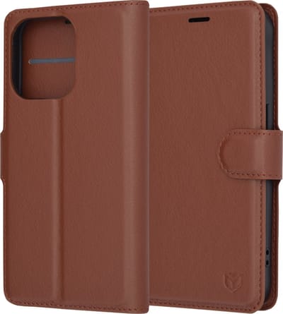 Hoesje geschikt voor Apple iPhone 15 Pro - Techsuit Leather Folio Book Wallet Case - Bruin