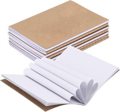 Mini Notitieboekjes 8 Stuks B7 - Compacte Kraftpapier Notitieblokken voor Tekenen en Schrijven