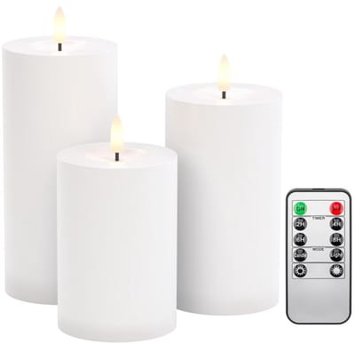 Goobay LED-kaarsenset | 3 stuks | afstandsbediening | wit | IP44