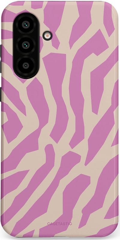 Casetastic hoesje geschikt voor Samsung Galaxy A36 / Samsung Galaxy A56 - Dubbellaagse bescherming - Zebra Roze Magenta Flow - Fashion Case - Lila Zand