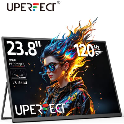 UPERFECT UGame 23,8 inch 1080P 120Hz monitor gaming voor XBox Series X / S PS5-schakelaar VESA groot laptopscherm USB C / HDMI-scherm
