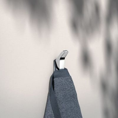 KEUCO Handdoekhaak van metaal, hoogglans verchroomd, rond, voor badkamer en gastentoilet, wandhaken voor handdoeken en badjassen, Moll