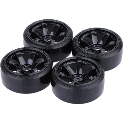 Pneus de voiture à dérive 1/10, 4 pièces, résistants à l'usure et à l'écrasement, remplacement pour voiture à dérive sur route TRX HSP Tamiya HPI Kyosho noir