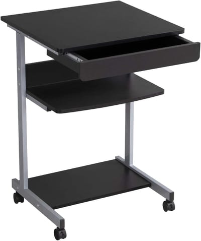Yaheetech klein Mobiel Computerbureau 56 x 51 x 80 cm - Zwart - met wielen