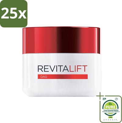 25 x L'Oréal Revitalift Anti-Rimpel Dagcrème 50 ml - Grootverpakking - Anti-aging Crème - Rimpels - Veroudering - Huidverzorging - Retinol