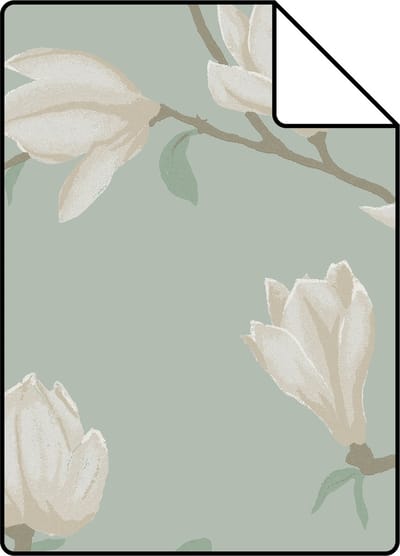 Proefstaal ESTAhome behang magnolia celadon groen - 26.5 x 21 cm - 139405-S