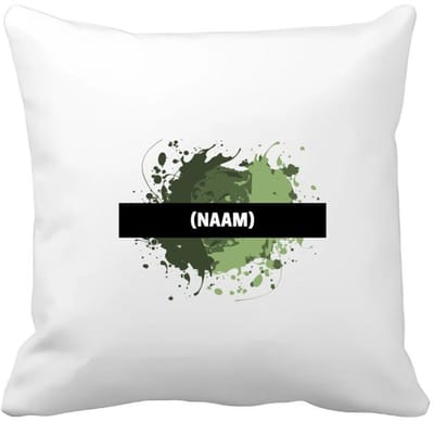 Akyol - groene verfvlek met eigen naam Kussen hoes - Kunst - kunstenaars/kunstenaressen - verjaardag - mensen die houden van verven - kunst liefhebbers - cadeau - kado - geschenk - gift - 40 bij 40 cm