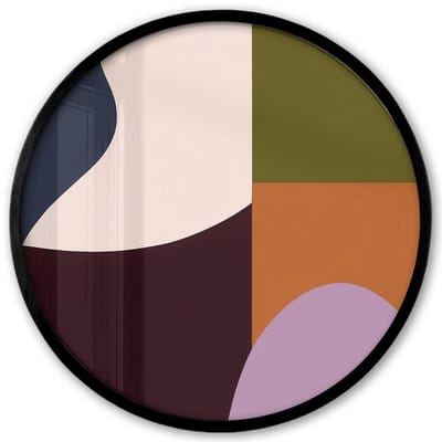 Poster in lijst Rond - Fotolijst 40x40 cm - Posters - Vormen - Abstract - Kleuren - Vierkant - Ronde posterlijst zwart - Decoratie - Wanddecoratie woonkamer - Muurdecoratie slaapkamer
