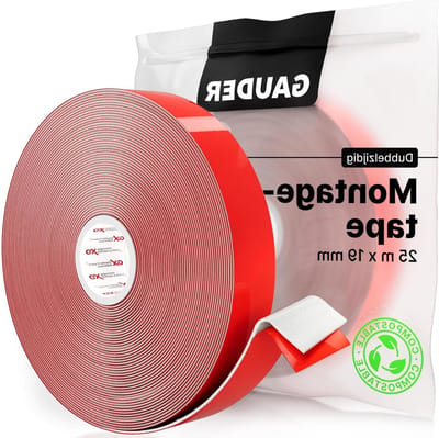 Montagetape 25 meter lengte 19 mm breedte dubbelplakband spiegeltape dubbelzijdig plakband