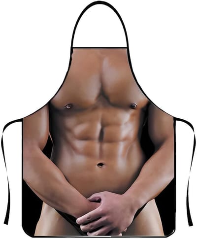 Dailygoods- Kookschort Waterdicht - Muscle Man Patroon - Grappig Cadeau - Barbecue Schort - Keuken Schort - Gemakkelijk Schoon te Maken - Keukenschort