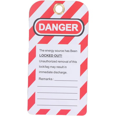 Kit de 20 Étiquettes Lockout Tagout en Plastique PVC Réutilisables Panneaux d'Avertissement de Sécurité d'Ingénierie Rouge white
