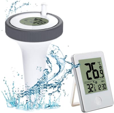 Zwembad thermometer-zwembad thermometer drijvend-zwembadthermometer-Draadloze drijvende zwembadthermometer - Drijvende waterthermometer - Waterthermometer met LCD-scherm - voor zwembad, bad, jacuzzi, spa, vijver