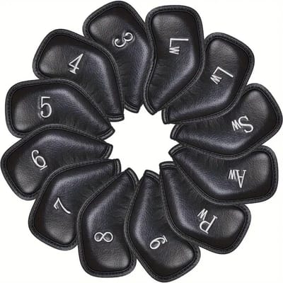 Livano Golfclub Headcover - Covers - Beschermers - Golfset - Zwart - 12 Stuks