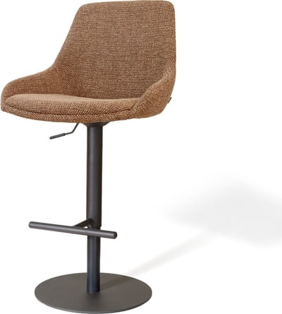 Nolon Niva-Isa Draaibare Tulp Barkruk Bruin Blend - Verstelbaar - Mat Zwart Onderstel - Japandi - Comfortabel