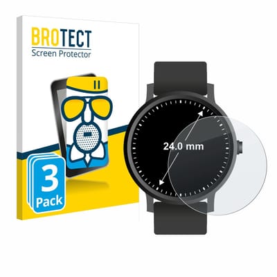 BROTECT - Screenprotector voor Horloges (Rond, ø: 24 mm) - Folie Beschermfolie Beschermglas matte 3 Stuks