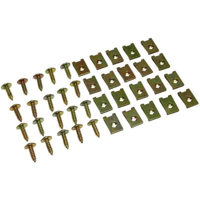 Kit vingt vis de carrosserie noir Ø5x15mm avec agrafes pour moto 50 scooter Neuf