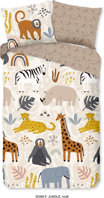 Good Morning dekbedovertrek dieren - 1 persoons 140x200/220 cm - Multi - 100% Katoen flanel