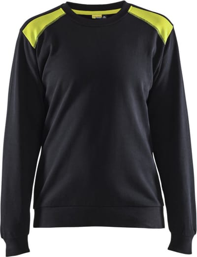 Blaklader Sweatshirt bi-colour Dames 3408-1158 - Zwart/High Vis Geel - XXXL