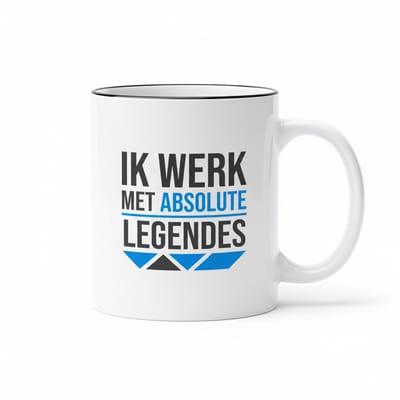 Ik Werk met Absolute Legendes Koffiemok – Grappig Collega Cadeau – Keramische Mok 330 ml