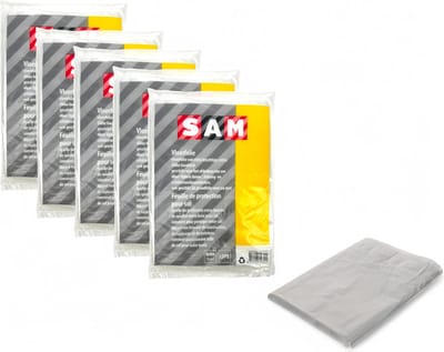 Sam Vloerfolie/Afdekfolie 4 x 4 meter - Voordeelverpakking 5 stuks