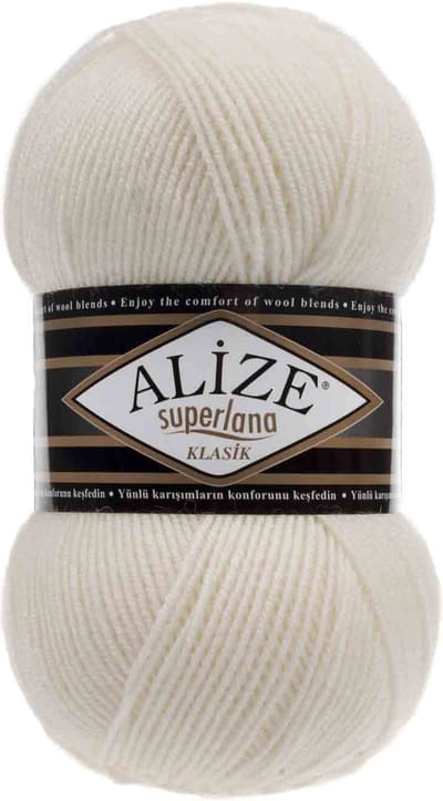 Alize Superlana Klasik Cream 62 Pakket 5 Bollen 500 Gram