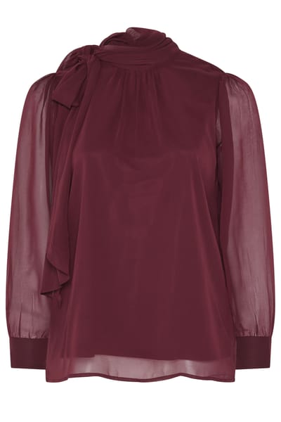 Yours London Rode Blouse Met Strik Aan De Zijkant Size 42