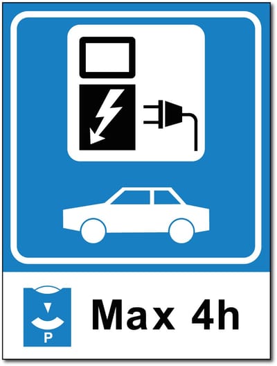 Elektrisch laden bord - Max. 4 uur - Forex - 30 x 40 cm - Weerbestendig