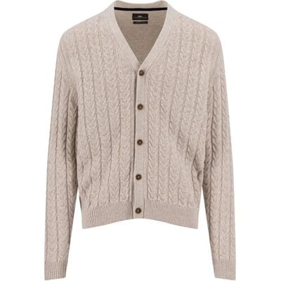Fynch-Hatton Vest Buttoned Cardigan Soft Cable Knit New Off White / male