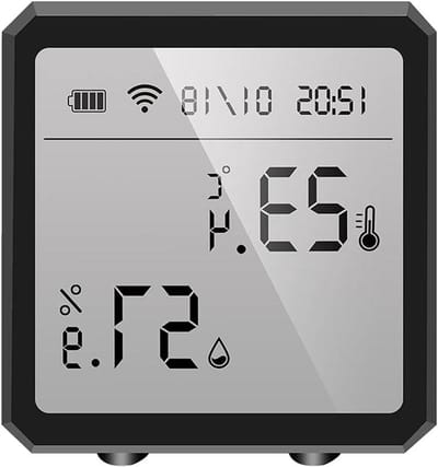 Temperatuursensor Hygrometer - Vochtigheidsmeter Thermometer - Slim Huis - Wifi en BT Verbinding - 6.4 Centimeter - Blauw