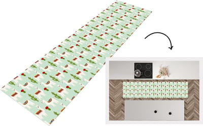 Keukenloper - Loper keuken - Lama - Cactus - Patronen - 200x50 cm - Keukenloper vinyl