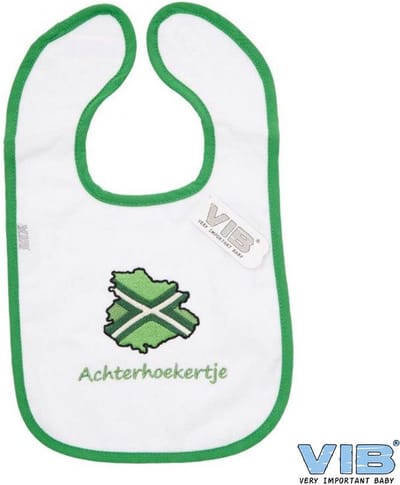 VIB® - Slabbetje Luxe velours - Achterhoekertje (Groen-Wit) - Babykleertjes - Slabbetjes - zwangerschap aankondiging - baby aankondiging