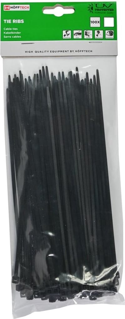 Kabelbinders - Tiewraps 2,5 x 100 mm - Zwart Kabel binder - Tiewraps, Tiewrap