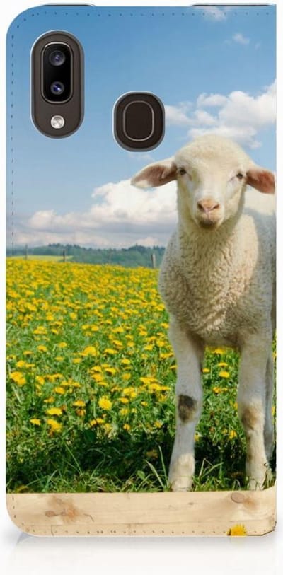 Standcase Hoesje voor Samsung Galaxy A30 Hoesje maken Schaap en Lammetje