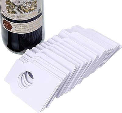 Dailygoods- Wijnfleslabels 100 Stuks - Kraftpapier - Hangend - Identificatie - Voor Wijnflessen - Geschikt voor Wijnrekken - Dubbelzijdig Gebruik - Wijnetiketten