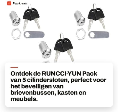 Dailygoods- Brievenbus Slot - 6 x Brievenbussloten - 10 Sleutels - Hoogwaardige Stalen Constructie - Geschikt voor Meubels - Eenvoudige Montage - Cylinder Lock