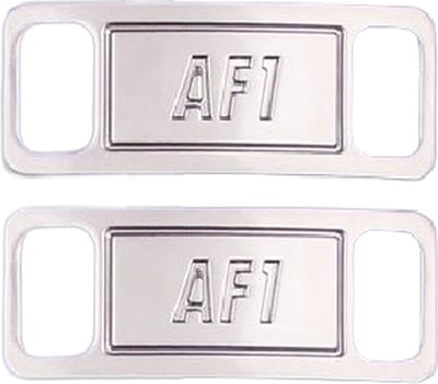 2 stuks Zilver AF1 Sneaker-Tags - 2 Paar Lace-Locks - Wit Schoenaccessoires - Schoenveters - van Heble®