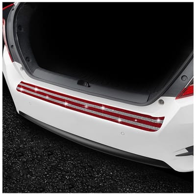 BRENZOOS- Bumperbescherming krasbestendig - Auto accessoires - Achterbumper sticker - Zelfklevend - Diamanten design - Afmetingen 84 x 7 cm