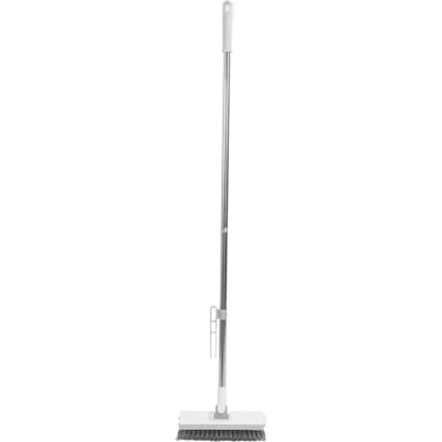 2-in-1 Vloerkwast Schrobber Lange Steel Voegenkwast Stijve Borstel Tegelborstel 180 Graden Draaibaar voor het Reinigen van de Badkamer