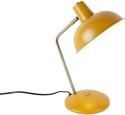 QAZQA milou - Moderne Bureaulamp - 1 lichts - H 380 mm - Geel - Woonkamer | Slaapkamer | Keuken