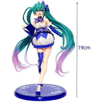 Nieuwe Anime Hatsune Miku Virtuele Zanger Manga Figuurtjes mooi Kawaii meisje PVC Actiefiguur Figuur Speelgoed Langdurig blue