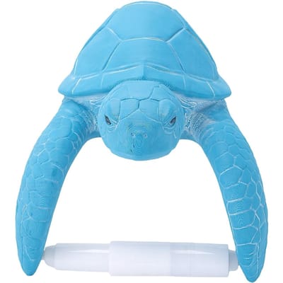 Porte-essuie-tout Imprimé en 3D Tortue de Salle de Bain Porte-mouchoirs Finition Brillante Décor Côtiers pour Rouleaux Standard Jumbo