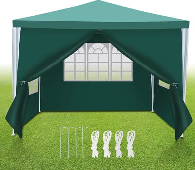 Partytent Tuinpaviljoen 3x3m Groen, Multifunctioneel voor Evenementen en Buitengebruik