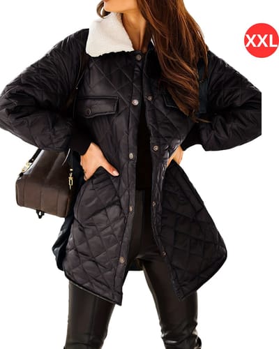 Livano Winterjas - Parka Dames Winterjas - Winter - Volwassen - Stijlvol - Zwart - Maat XXL