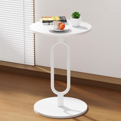 Ronde Houten Bijzettafel – 40 cm Ø – Moderne Woonkamertafel voor Laptop of Dranken