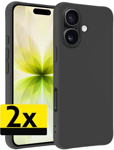 Hoesje - 2 Stuks - Geschikt voor Apple iPhone 17 - Sterk & Shockproof - Case Siliconen - Back Cover - Telefoon Hoes - Telefoonhoesjes - Zwart