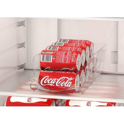 Frisdrankblikjes Dispenser Voor Koelkast Organizer Bakken Drankfles Houder Koelkast Organizer Voorraadkast Organizer Keuken Opbergrek gray
