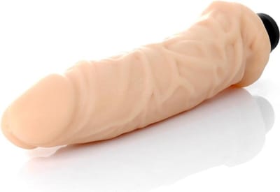 Power Escorts - Realistische vibrator - Cyberleer - Extra gewoon flexibel materiaal - Beige - 19 Cm