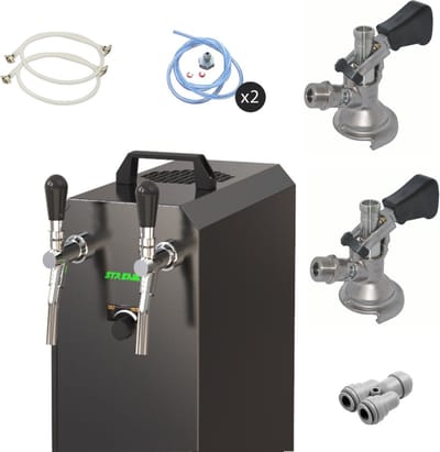 Complete set - Biertap - STREAM 50K - 2-lijns, tot 55 liter/uur - met 2x Fustkoppeling Type M
