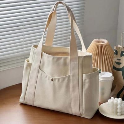 Grote Canvas Tote Bags voor Werk Pendelen Draagtas College Stijl Student Outfit Boek Schoudertas Bolsos Para Mujer gray